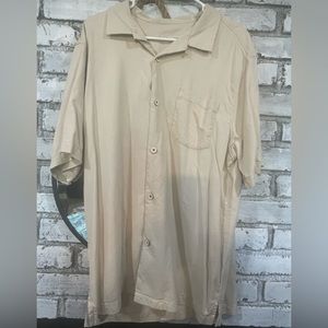 Tommy Bahama, tan, short sleeve shirt, size XL, worn once